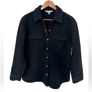 & Other Stories Size 4 Women's Wool Blend Snap Button Black Shacket